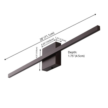 Vara 28" Modern Minimalist Indoor/Outdoor Metal 350-Degree Rotatable Dimmable Integrated LED Wall Sconce - JONATHAN Y